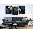 thumbnail image 2 of Set de 3 Cuadros Decorativos Ideas Creativas Comedor Flores Azul Oro Cuadro sublimado en tela, 2 of 2
