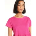 Time and Tru Women's Cotton Peplum Top with Tie Back, Sizes XS XXXL