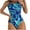 Blue, variant on Lovskoo 2024 Women's One Piece Swimsuits Sleeveless Trendy Printed Slim High Waist Bikini Swimsuit Blue-M