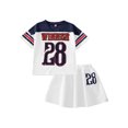 thumbnail image 2 of PureChapter Girls Clothing Sets Color Block Short Sleeve T-Shirt & Pleated Skirt 2 Piece Back to School Outfit for Kids 7-14, 2 of 8
