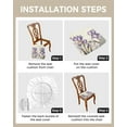 thumbnail image 4 of Elegant Purple Flower Chair Seat Covers for Dining Room Stretch Chair Seat Covers Set of 6, Chair Seat Protector Cushion Slipcovers for Kitchen Restaurant Office Vintage Farmhouse Floral, 4 of 6