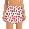 thumbnail image 2 of Hirioo Cartoon Strawberry for Women's Double Layer Athletic Shorts High-Performance Gym Shorts with Inner Pocket, Elastic Waistband-Medium, 2 of 7