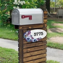 12 in. Floral Boquete Wooden House Number Sign Decor