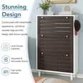 thumbnail image 4 of Fulvari Modern Shoe Cabinet With 3-flip Drawers, Adjustable Shelf, Cylindrical Wooden Legs for Hallway, Entryway, 4 of 8