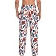 thumbnail image 7 of Salouo Red Blue Leaves Print Pajama Pants for Men, Lounge Pants Elastic Waistband Casual Men's sleepwear Loungewear Sleep Pajama Pant -Small, 7 of 7