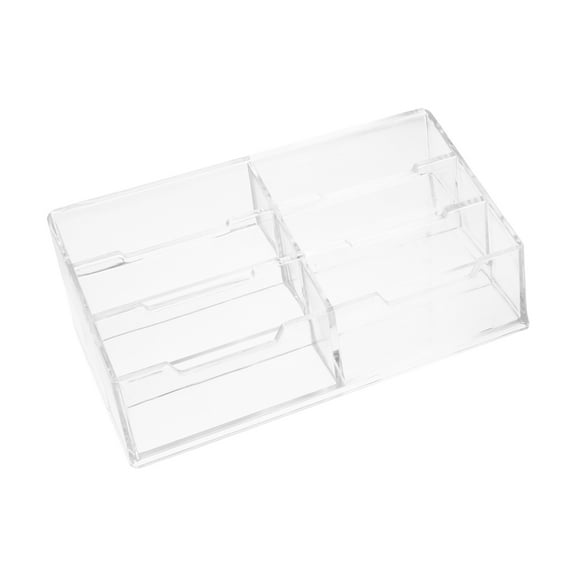 Hemoton  Lure Acrylic Business Card Case Pen Holder Desk Organizer Name Office