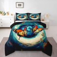 thumbnail image 1 of Ensemble de Douillette Papillon Simple Galaxie Ciel Étoilé Literie pour Filles Garçons Enfants Univers Espace Extra-Atmosphérique Imprimé Trou de Ver Literie Ensembles de Douillette Imprimé Papillon de Rêve Couette Insert Rustique Animal de Ferme Courtepointe, 1 of 7