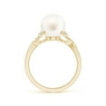 thumbnail image 2 of ANGARA Freshwater Cultured Pearl Crossover Shank Engagement Ring in 14K Yellow Gold for Women | June Birthstone, Birthday, Anniversary, Jewelry Gift for Women | Pearl Ring, 2 of 11