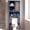 Black, variant on Mintazer Farmhouse Over The Toilet Storage Cabinet, Freestanding Bathroom Organizer Toilet Rack with 2 Rattan Doors, Blue