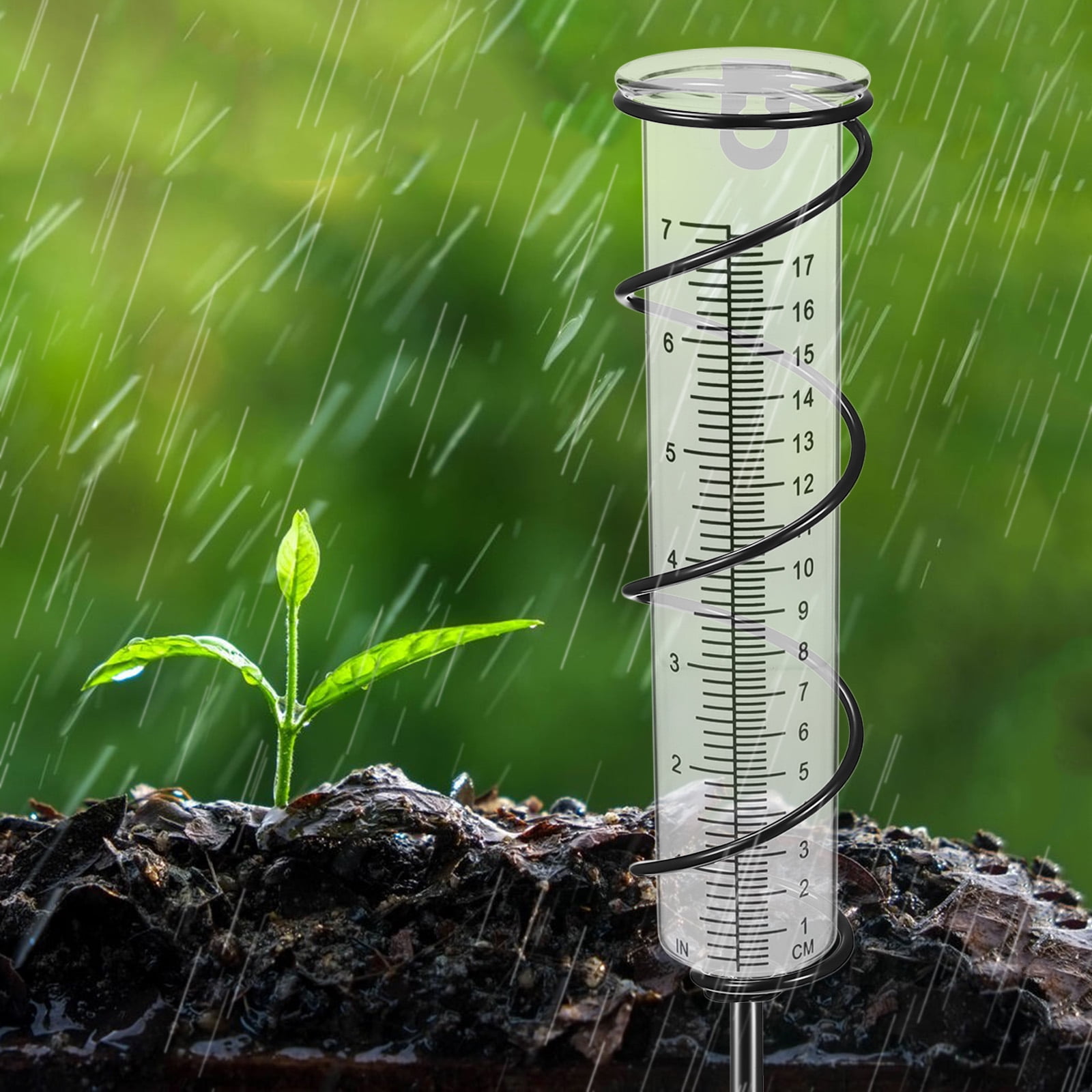 5pcs Rain Gauge Tube Replacement 7 Inch Glass Rain Gauge Tube for Outdoor Yard Garden Lawn