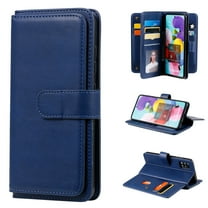 Dteck Folio Wallet Case For Samsung Galaxy A51 5G Model SM-A516, [ 9 Cedit Card Slots & Cash Pocket] Soft PU Leather Magnetic Case with Stand, Multi-function Purse Phone Case, Blue