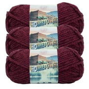 Angle View: Lion Brand Yarn Hometown Norfolk Merlot Basic Super Bulky Acrylic Red Yarn 3 Pack