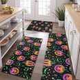 thumbnail image 2 of Colorful Halloween Pumpkins Kitchen Rugs Sets Of 3,Kitchen Runner Rugs Non Skid Washable,Decorative Kitchen Floor Mats for Kitchen,Sink,Laundry,17"x30"+ 17"x47" + 17"x59", 2 of 6