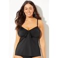 thumbnail image 3 of Swimsuits For All Women's Plus Size Adjustable Relaxed Fit Tie Front Underwire Tankini Top, 3 of 4