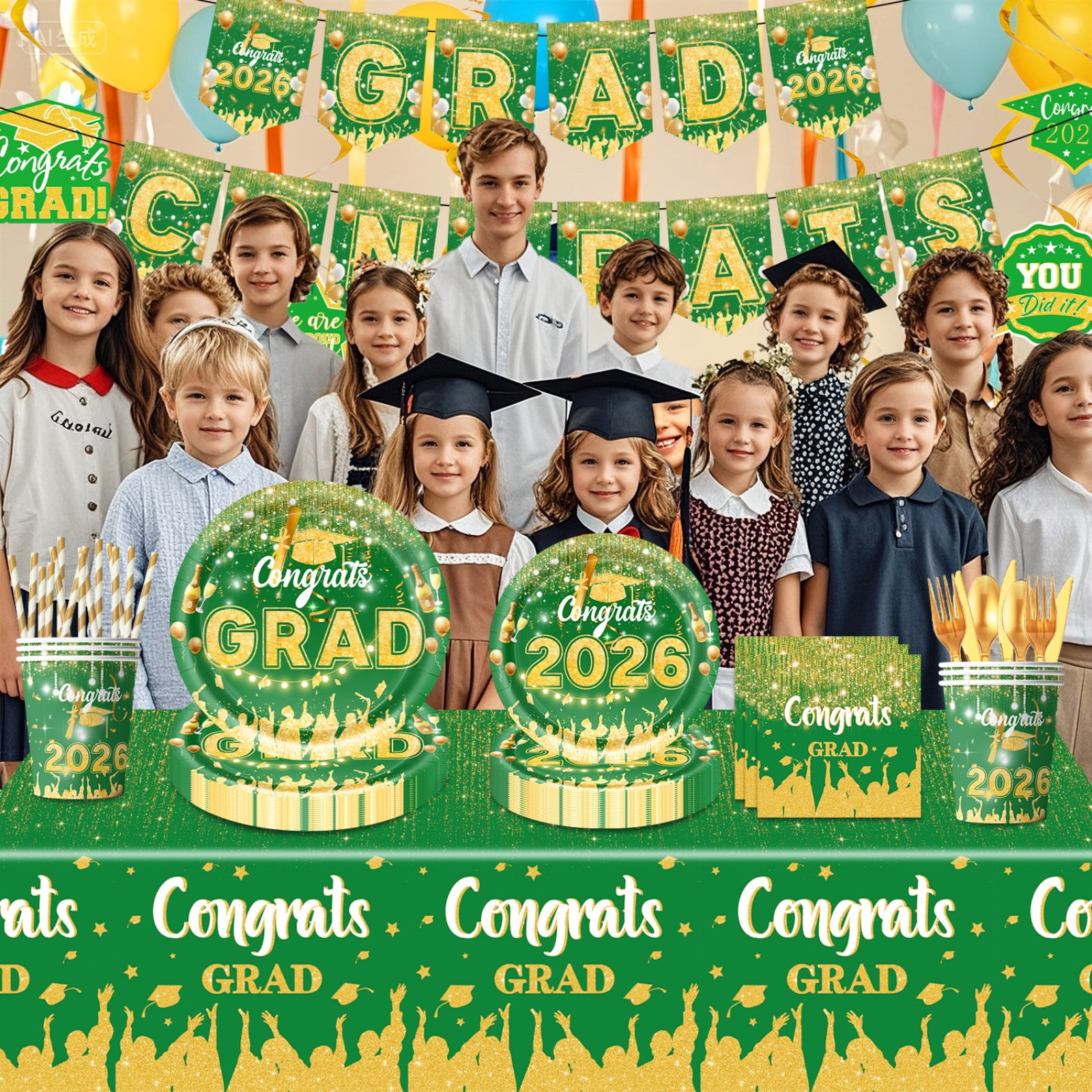 Graduation Party Decorations Table Cover Congrats Grad Paper Tablecloth Party Supplies for Graduation Parties Table Party Decor
