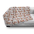 thumbnail image 2 of Fox Soft Flannel Fleece Throw Blanket, Repetitive Pattern of Cartoon Design Wild Animal and Meat, Cozy Plush for Indoor and Outdoor Use, 50" x 70", Burnt Sienna Cinnamon, by Ambesonne, 2 of 5