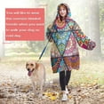 thumbnail image 4 of Wearable Oversized Blanket,Multicolor Ethnic Geometric Pattern Wearable Blanket Hoodie for Adults,Cozy Hooded Blankets with Super Pockets,Super Warm Fuzzy Pullover for Women & Men, 4 of 6