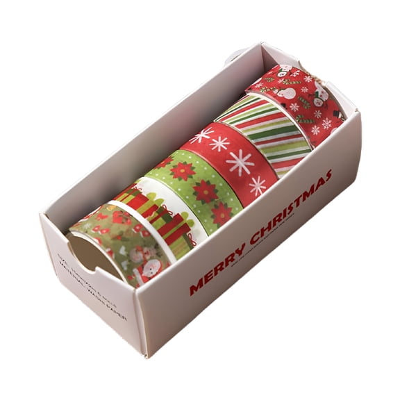 CCOCC 6-Roll Christmas Washi Tape Set with Festive Patterns-For Crafting&Gift Wrapping,Easy Tear&Apply without Tools,Quality Adhesive Cute Washi Tape