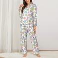 thumbnail image 2 of Fotbe Pastel Christmas Cookies Conjunto de Pijama de Manga Larga para Mujer con Estampado, Ropa de Dormir de 2 Piezas, Conjunto de Casa Suave y Cómodo con Bolsillos-Large, 2 of 7