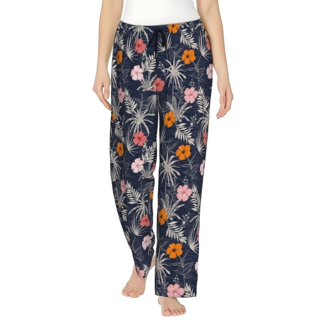 Balery Hawaiian Style Pantalones de pijama para mujer, pijamas ultraligeros, pantalones de estar por casa-XX-Large