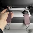 thumbnail image 6 of CxhicLuv Car Hook Auto Seatback Hanger Hidden Leather for Purses Bags Car Interior Supplies Space-Saving Hanging Drivers Commuters, Brown, 6 of 6