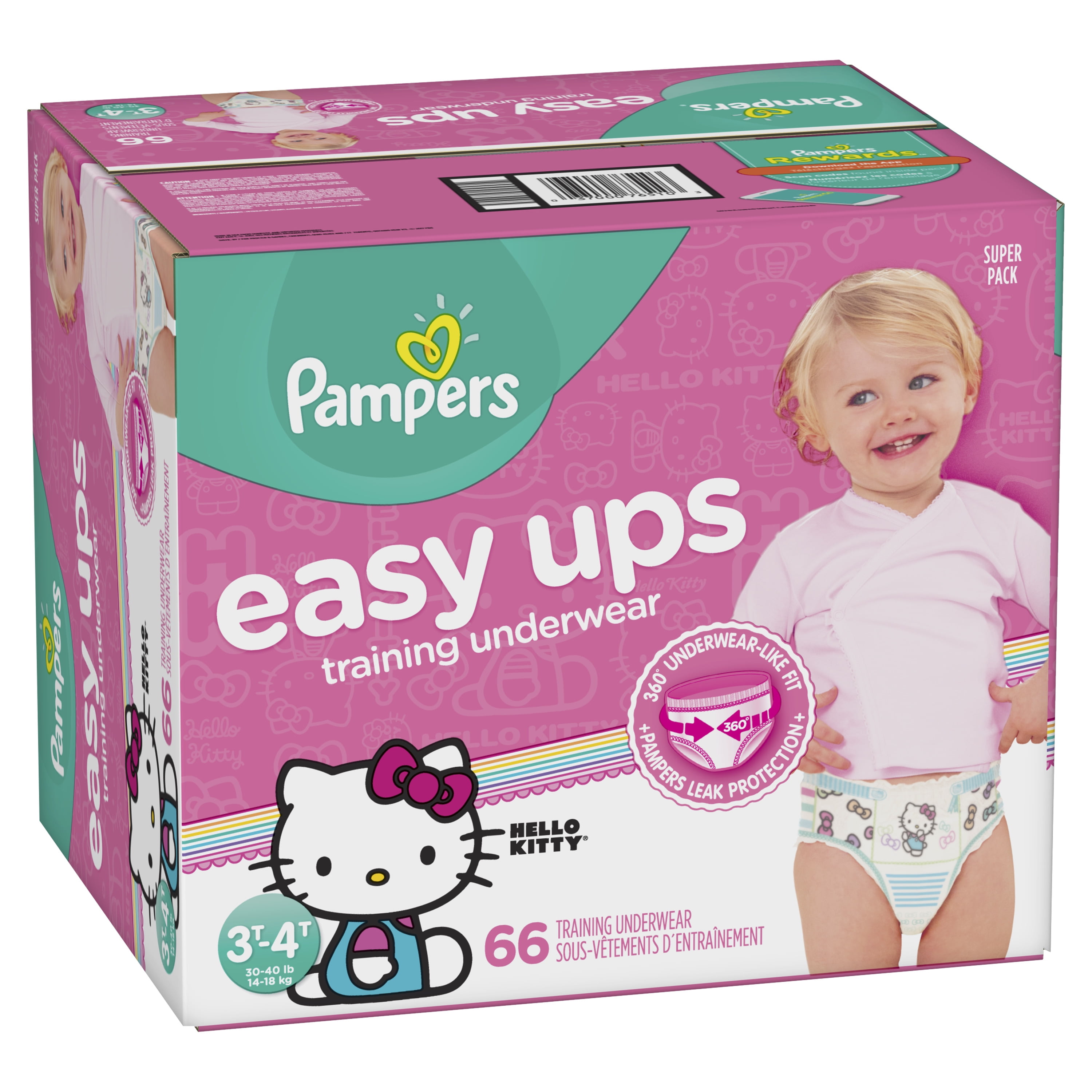 Pampers Easy Ups Training Underwear Girls Size 5 3T-4T 100 Count