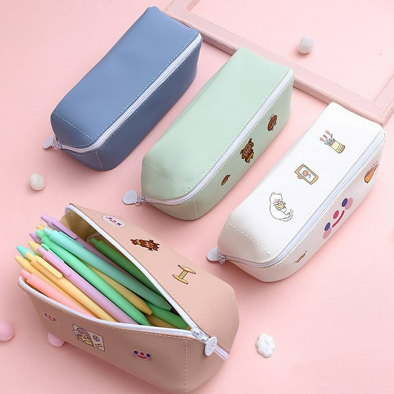 WEMATE Large Pencil Case, Pencil Pouch with Zipper Compartments, Aesthetic  Pencil Case for Adults, Stationery Pouch Pen Case for Office