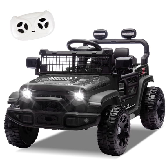 24V Ride On Jeep Car, Toddler Ride On Toys w/Parents Remote Control, 200W Power Motor Electric Car for Kids 2-4 with 4-Wheel Suspension, Bluetooth, Music, 1.86-3.11MPH Adjustable Speed, Black