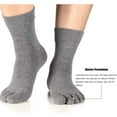 thumbnail image 5 of 5 Pairs Mens Toe Socks Cotton Athletic Running Five Finger Crew Socks Women's Pilates elite, 5 of 7