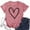 Pink, variant on Womens Valentine's Day Ladies Fashion Casual Printed Crewneck Short Sleeve T Shirt Top