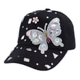 thumbnail image 2 of HuangHuanChen Womens Baseball Cap with Diamonds Adjustable Breathable Baseball Cap For Women Men Sequins Casual Sports Cap Hat Sun Hat Visor Snapback Dad Hat Black One Size, 2 of 6