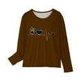 thumbnail image 4 of MeetoTime Girls Long Sleeve Tops Spring Fall Crewneck Printed Dressy Tunic Tops Children's Pullover Undershirt, 4 of 5