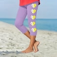 thumbnail image 2 of Fjofpr Leggings for Toddlers Size 5T Toddler Kids Fashion Baesball Print Summer Leisure Yoga Sports Frenum Cropped Pants Purple 5 Years, 2 of 4
