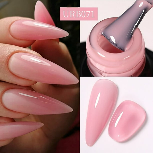 UR SUGAR-esmalte de uñas de Gel Base de goma Natural, barniz semipermanente, Rosa lechoso, blanco, purpurina, LED UV, 7ml