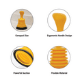 thumbnail image 6 of Danco Sink Drain Plunger for Kitchen and Bathrooms, Small Powerful Drain Cleaning Plunger (12176), 6 of 7