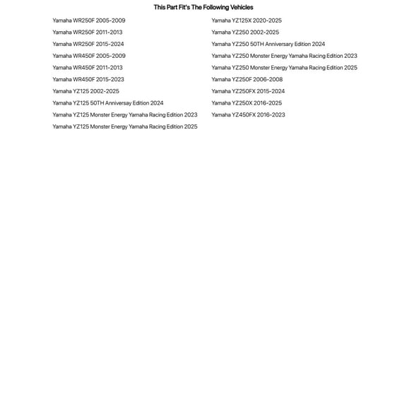 Tusk Rear Wheel Spacer Upgrade Kit Black for Yamaha Yz125 50Th Anniversay Edition 2024