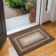 thumbnail image 4 of FairOnly Machine Washable Low Pile Brocade 2'x3' Rug Textured Geometric Non Slip Non Shedding Mat for Kitchen Bathroom,Brown Green, 4 of 7