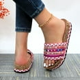 thumbnail image 6 of GJPBGK Women’s Boho Platform Slide Sandals Colorful Open-Toe Summer Flats for Walking, Vacation, Travel & Everyday Outfits, 6 of 6