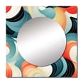 thumbnail image 2 of Designart "Patterns Of Geometric Ripples In Orange And Green" Coastal Square Mirror Wall Decor Coastal - Large Orange Square Bathroom Mirror - Square Printed Wall Mirror Art, 2 of 5