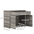 thumbnail image 3 of Outsunny Wicker Outdoor Storage Cabinet, Pool Towel Storage Cabinet, Grey, 3 of 10