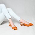 thumbnail image 3 of YDN Women Classic Low Kitten Heel Slingback Pumps Pointed Closed Toe Slip On Comfortable Business Shoes Size 8.5 Orange, 3 of 5