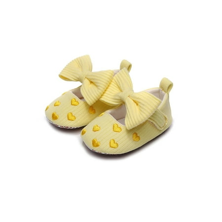 

Tenmix Infant Mary Jane First Walker Flats Bowknot Dress Shoes Prewalker Princess Shoe Toddler Breathable Cute Yellow 6C