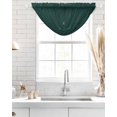 thumbnail image 4 of Waterfall Valances for Windows, Pure Dark Green Kitchen Sheer Valance Curtains, Simple Solid Color Rod Pocket Elegant Swag Valances for Living Room Bedroom, 47.2"x38.5", 3 Panel, 4 of 8