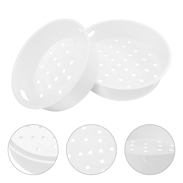 IFANLANDOR 2Set Multi-function Steamer Tray for Kitchen White Color with Rice Cooker Storage Rack for Families