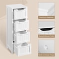 thumbnail image 5 of White wooden freestanding bathroom storage cabinet with 4 smooth-glide drawers, space-saving design for toiletries, towels & cleaning supplies, white, 5 of 6