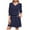 Blue, variant on Fall Saving! HVOBTTY Women's Elegant T-Shirt Dress, Fall Casual Dresses for Women, Women's Stylish Casual Gradient 3/4 Sleeve V Neck Daily Wear Midi Dresses Navy, M