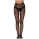 thumbnail image 1 of Medias estampadas Umfun para mujer, medias negras de rejilla con diseño de encaje, medias altas hasta el muslo, medias de encaje, medias sedosas semitransparentes, negras, talla única, 1 of 5