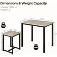thumbnail image 3 of QRKD 3 Piece Dining Table Set - Kitchen Table & Chair Sets for 2 - Compact Table w/ 2 Stools & Space Saving Design for Dining Room Living Room Kitchen, Gray, 3 of 17