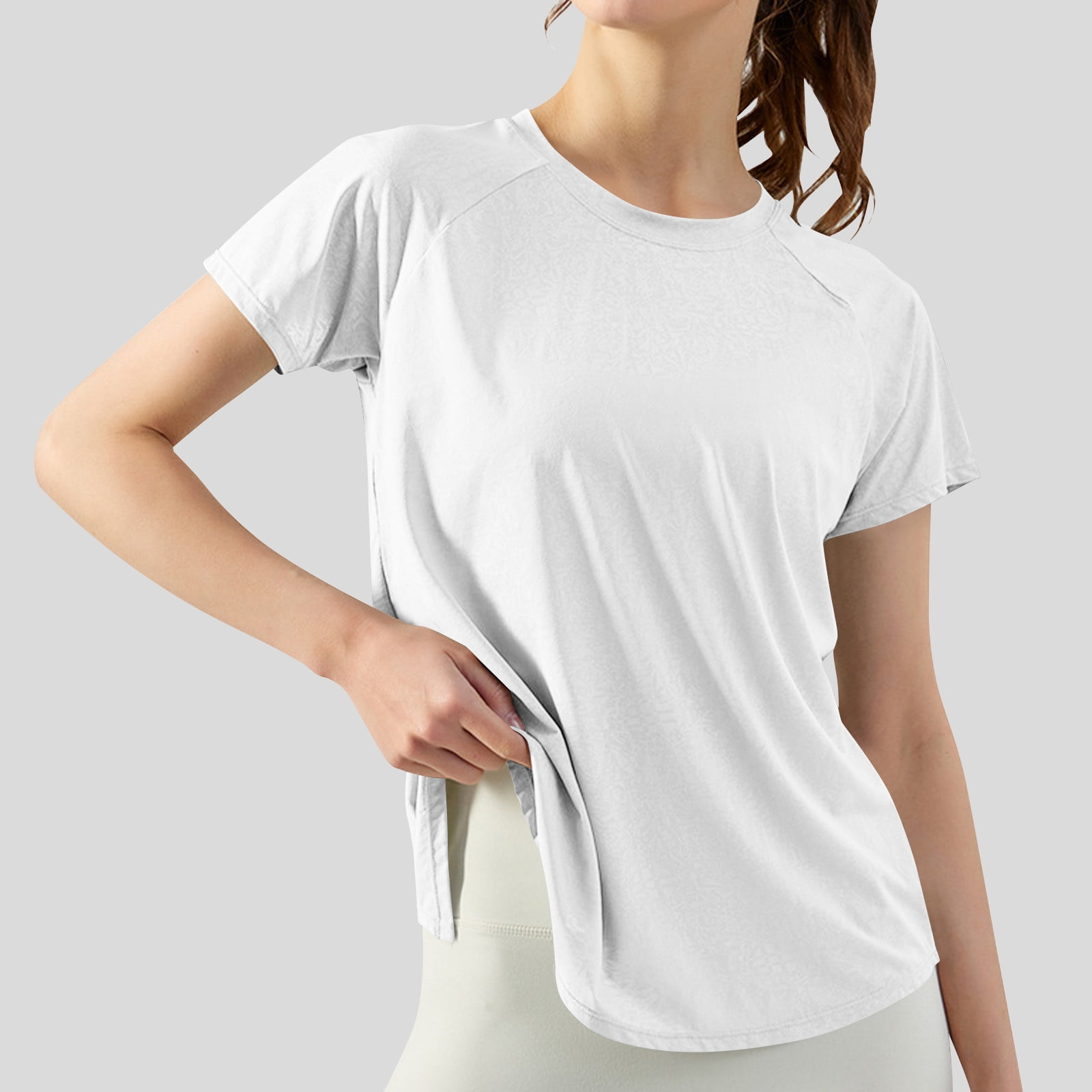T-shirt De Sport à Manches Longues Pour Femme Avec Trou Pour Le Pouce - Séchage Rapide