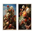 thumbnail image 2 of Designart "Garden of Desert Cacti II" Desert Framed Wall Art Set Of 2 - Coral Landscapes Framed Canvas Set For Living Room Decor, 2 of 7
